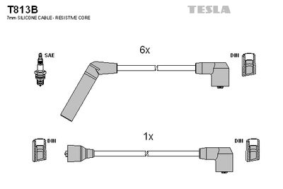 Комплект проводов зажигания TESLA T813B для CHRYSLER SARATOGA