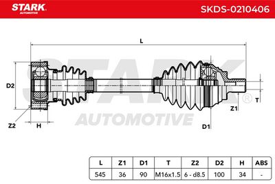 полуоска STARK SKDS-0210406