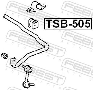 Mounting, stabiliser bar TSB-505