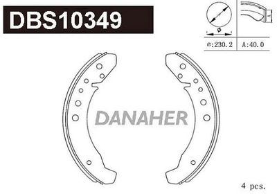 Комплект тормозных колодок DANAHER DBS10349 для PORSCHE 944