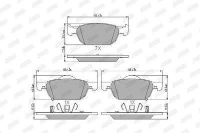 BREMSBELAGSATZ SCHEIBENBREMSE JURID 572624J 1