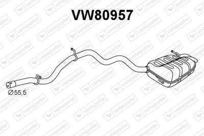 Глушитель выхлопных газов конечный VENEPORTE VW80957 для VW PASSAT