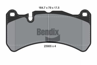 Комплект тормозных колодок, дисковый тормоз BENDIX Braking BPD2068 для MASERATI GRANCABRIO