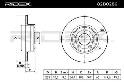 спирачен диск RIDEX 82B0286