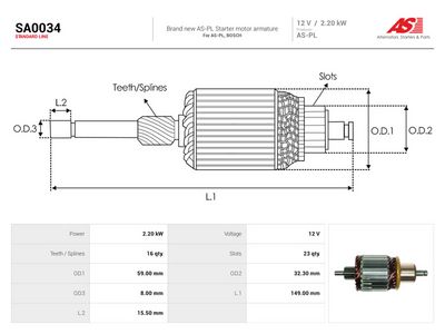 Anker, starter AUTOSTARTER SA0034 for VW