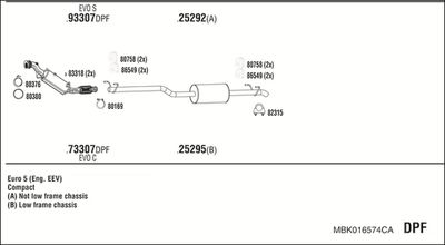 Układ wydechowy WALKER MBK016574CA