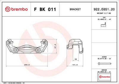 BREMSSATTELHALTERSATZ BREMBO FBK011 1