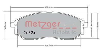 Комплект тормозных колодок, дисковый тормоз METZGER 1170101 для INFINITI M