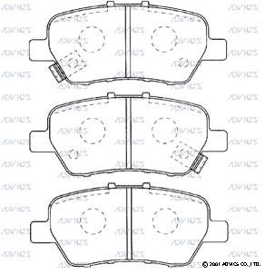 Комплект тормозных колодок, дисковый тормоз ADVICS SN436P для HONDA (GAC) ODYSSEY