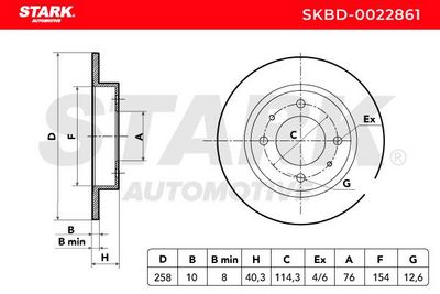 спирачен диск STARK SKBD-0022861
