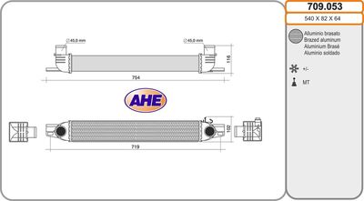 AHE 709.053 Интеркулер  для FIAT QUBO (Фиат Qубо)