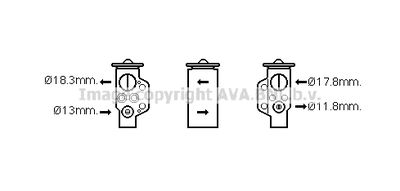 AVA QUALITY COOLING VN1333 Расширительный клапан кондиционера  для SKODA CITIGO (Шкода Китиго)