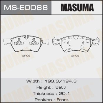 Комплект тормозных колодок MASUMA MS-E0088 для MERCEDES-BENZ GL-CLASS