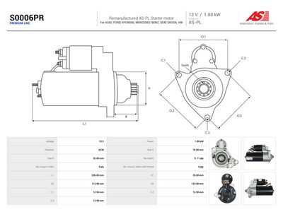 Štartér AS-PL Remanufactured AS S0006PR