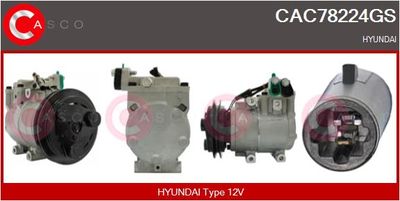 Компрессор, кондиционер CASCO CAC78224GS для HYUNDAI H100