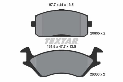Комплект тормозных колодок, дисковый тормоз TEXTAR 2060501 для TOYOTA STARLET