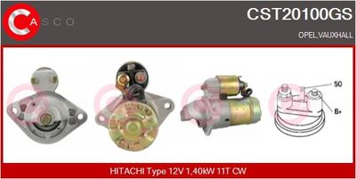CASCO CST20100GS Стартер  для OPEL VECTRA B (J96) 1.7 TD (F19)