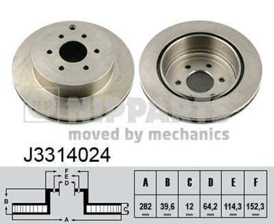 Тормозной диск NIPPARTS J3314024 для HONDA S2000