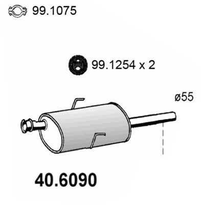 Tłumik środkowy ASSO 40.6090