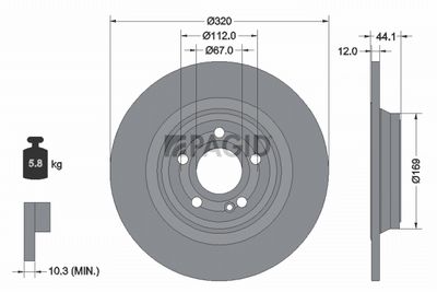 Tarcza hamulcowa PAGID 56243NC