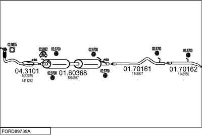 SISTEM DE ESAPAMENT MTS FORD89739A014732