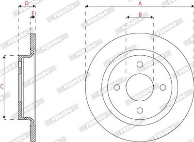 BREMSSCHEIBE FERODO DDF2822C 2