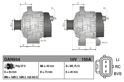 GENERATOR DENSO DAN934 2