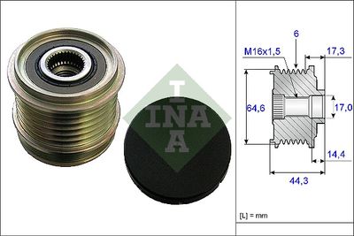 Frihjulskoppling, generator INA 535013010