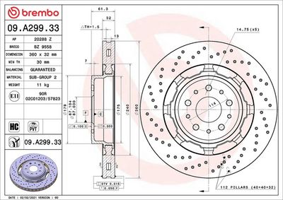 BREMSSCHEIBE BREMBO 09A29933 1