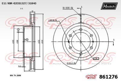 MAXTECH 861276 Тормозные диски для TOYOTA HILUX VII Пикап (_N1_, _N2_, _N3_) 3.0 D-4D 4WD (KUN26)