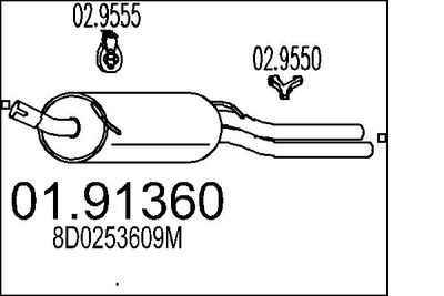 MTS 01.91360 Глушитель выхлопных газов  для AUDI A4 (Ауди А4)