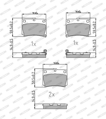 BREMSBELAGSATZ SCHEIBENBREMSE FERODO FDB1570 2