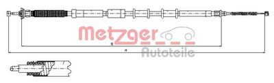 Тросик, cтояночный тормоз METZGER 12.0719 для FIAT GRANDE PUNTO