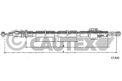 Тросик, cтояночный тормоз CAUTEX 763192 для CHRYSLER VOYAGER