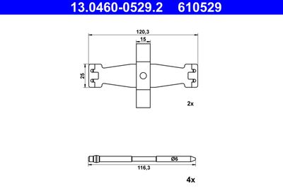 Комплектующие, колодки дискового тормоза ATE 13.0460-0529.2 для TESLA MODEL 3