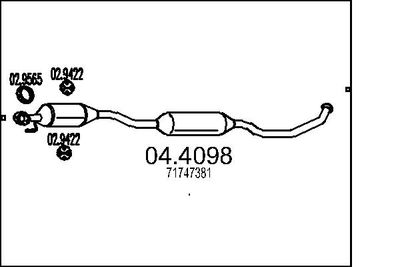 Катализатор MTS 04.4098 для SUZUKI SX4