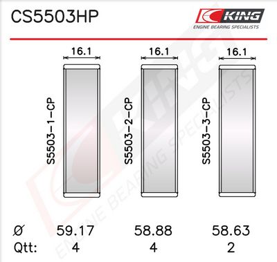 лагер (втулка) на разпределителния вал KING CS5503HP