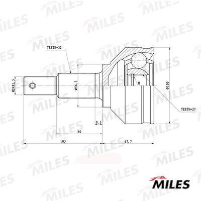 MILES GA20748 ШРУС  для NISSAN TEANA (Ниссан Теана)