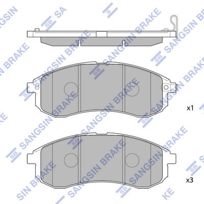 Комплект тормозных колодок, дисковый тормоз Hi-Q SP1602 для MITSUBISHI L200