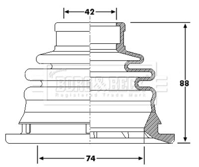 Bellow, drive shaft Borg & Beck BCB6197