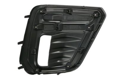Voorbumper afdekking Voor Links (met zwarte streep, met dagrijlichten gaten, zwart) past: SUBARU FORESTER SK 04.18-12.21