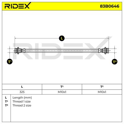 спирачен маркуч RIDEX 83B0646