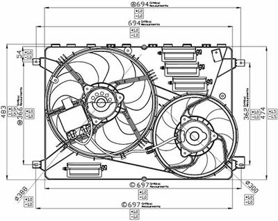 Вентилятор, охлаждение двигателя DOGA EVO022 для VOLVO XC60