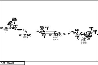 SISTEM DE ESAPAMENT MTS OPEL99808A015344