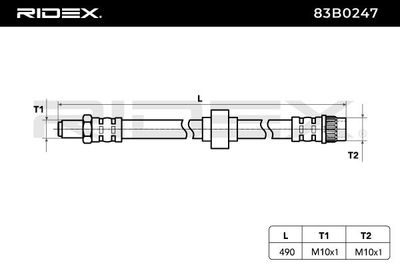 спирачен маркуч RIDEX 83B0247