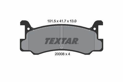 Комплект тормозных колодок, дисковый тормоз TEXTAR 2000801 для DAIHATSU GRAN