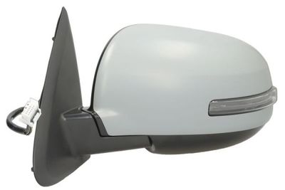 Zijspiegel Links (elektrisch, in reliëf, met verwarming, assistent rijstrookverandering, under-coated, elektrisch opklapbaar, met indicator) past: MITSUBISHI OUTLANDER III 09.18-12.22