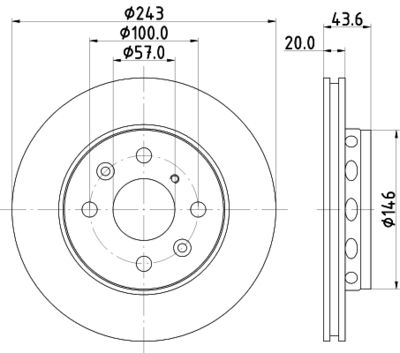 Тормозной диск HELLA 8DD 355 105-011 для KIA SEPHIA