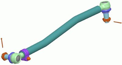Stuurstang in lengterichting (L-763mm) past: MERCEDES UNIMOG 10.00-