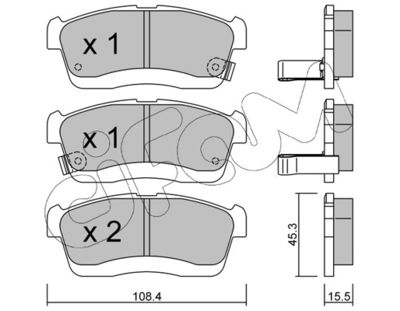 Комплект тормозных колодок, дисковый тормоз CIFAM 822-914-0 для DAIHATSU CUORE